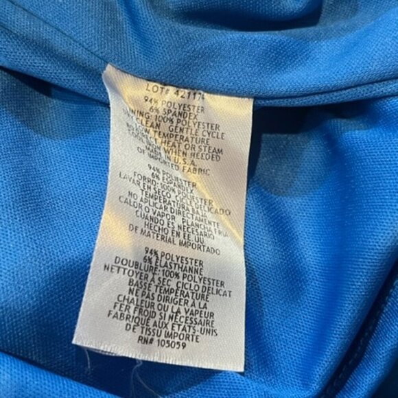 Xscape Evenings Cold Shoulder Handkerchief Hem Scuba Crepe Gown in Blue Size 16 - Picture 6 of 6